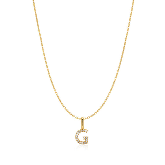 Gold Letter G Initial Necklace
