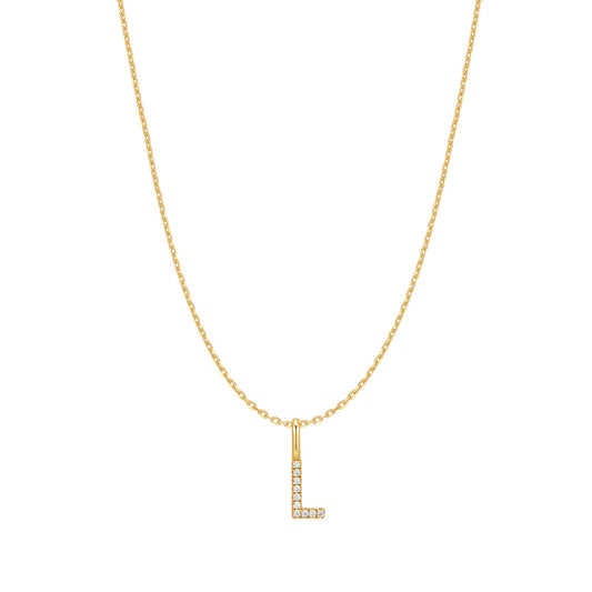 Gold Letter L Initial Necklace