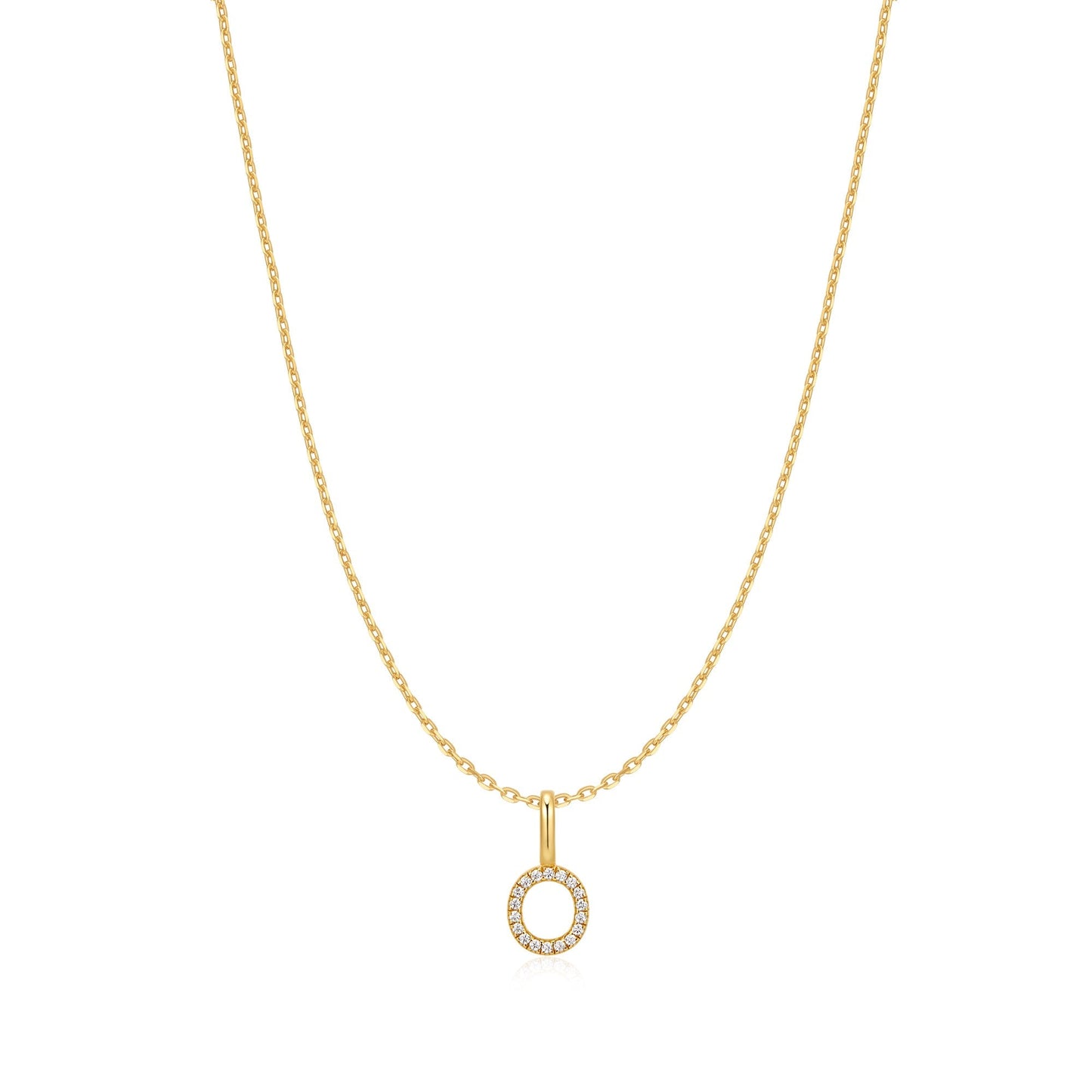 Gold Letter O Initial Necklace