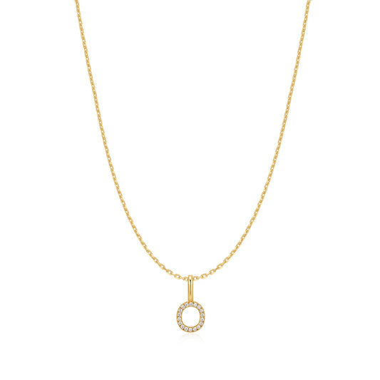 Gold Letter O Initial Necklace