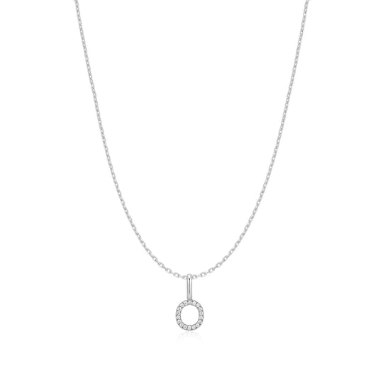 Silver Letter O Initial Necklace