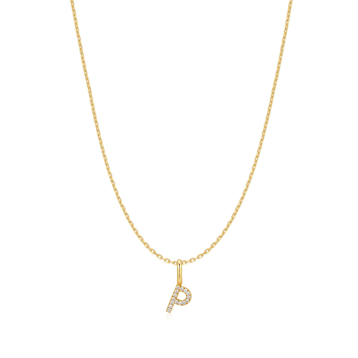 Gold Letter P Initial Necklace
