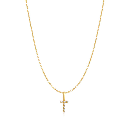 Gold Letter T Initial Necklace