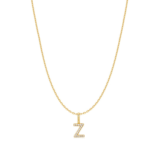 Gold Letter Z Initial Necklace