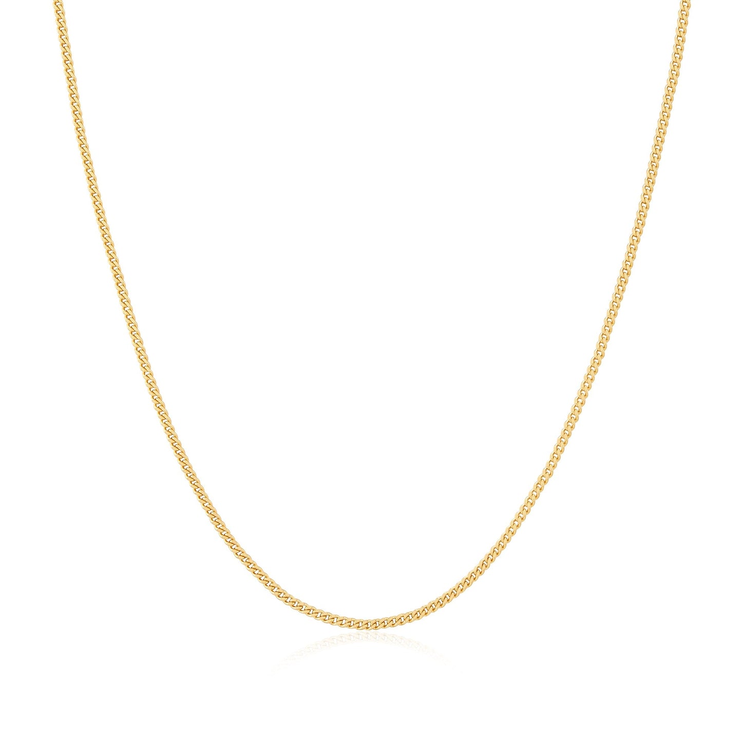 Gold Slim Curb Link Chain Necklace