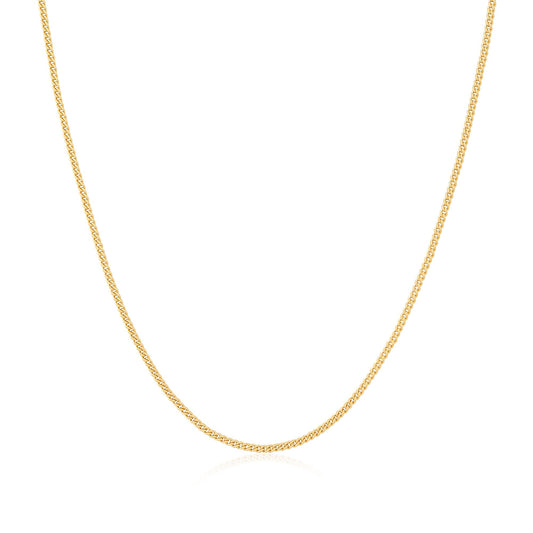 Gold Slim Curb Link Chain Necklace
