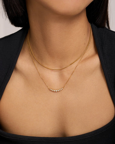 Gold Slim Curb Link Chain Necklace