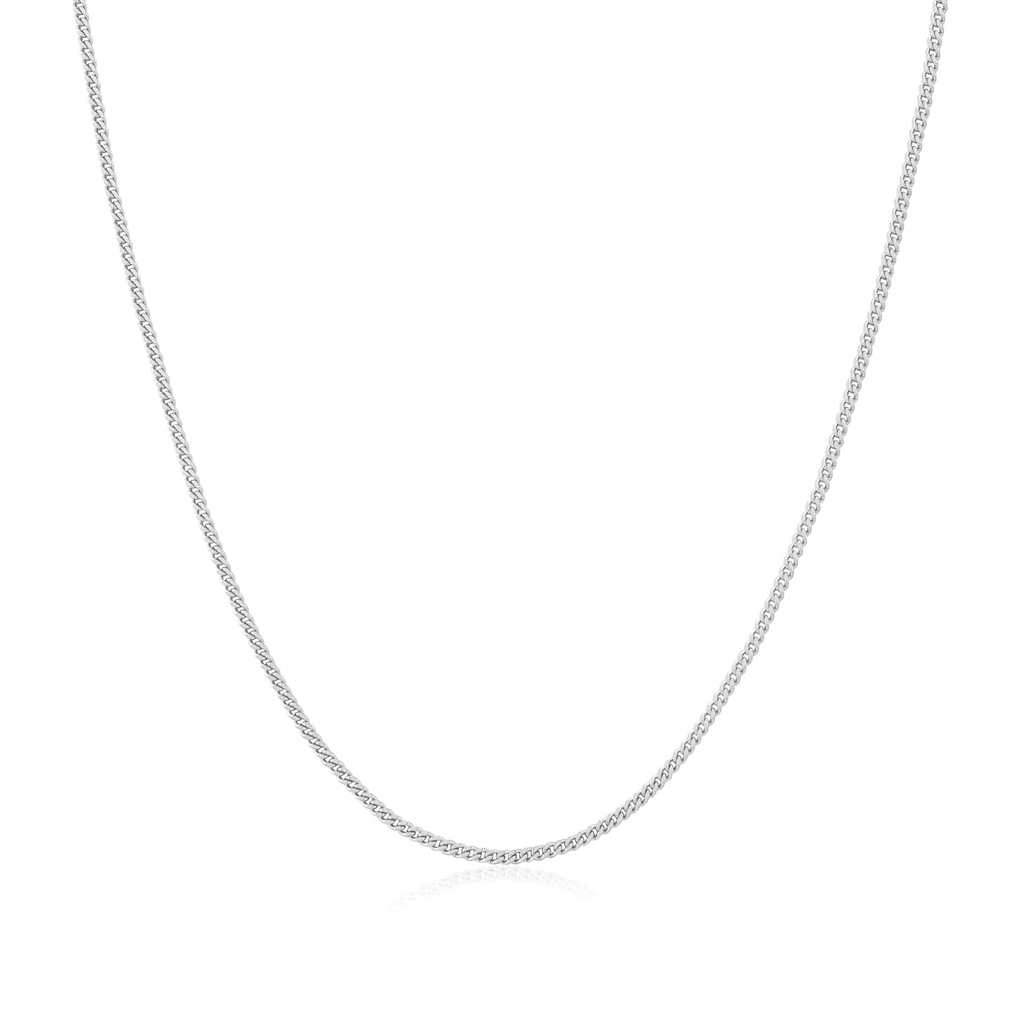 Silver Slim Curb Link Chain Necklace