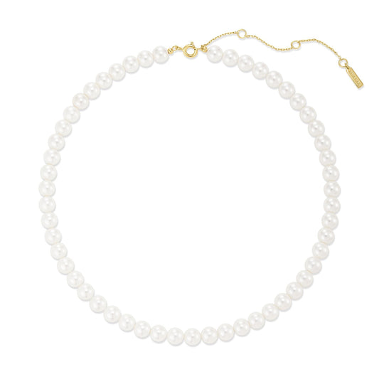 Gold Classic Shell Pearl Beaded Necklace
