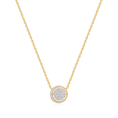 Gold Reversible Pavé Moon Evil-Eye Necklace