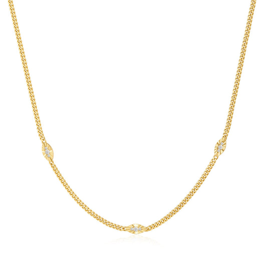 Gold Evil Eye Station Necklace