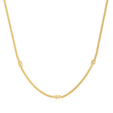 Gold Evil Eye Station Necklace