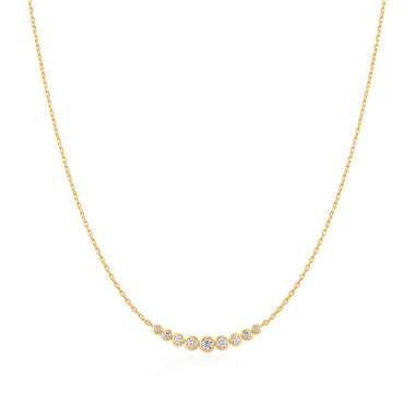 Gold Graduated Bezel-Set Necklace
