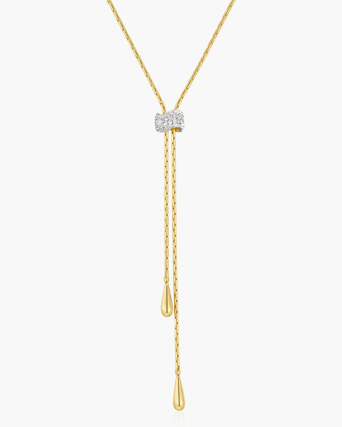 Gold Teardrop Slider Necklace