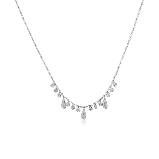 White Gold Layering Necklace with Diamonds