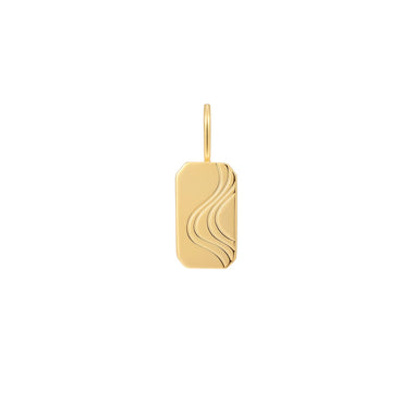 Gold Wave Tag Charm