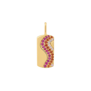 Gold Wave Pink Sparkle Charm