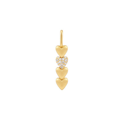 Gold Heart Bar Charm