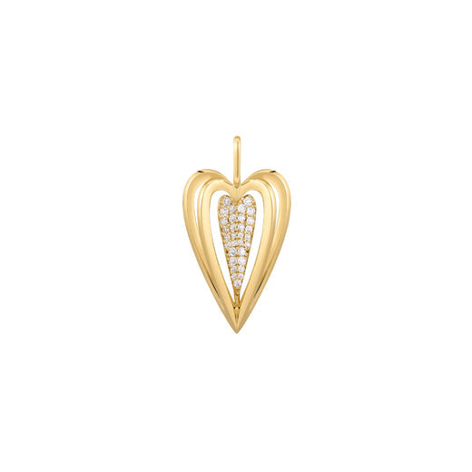 Gold Sculpted Heart Charm