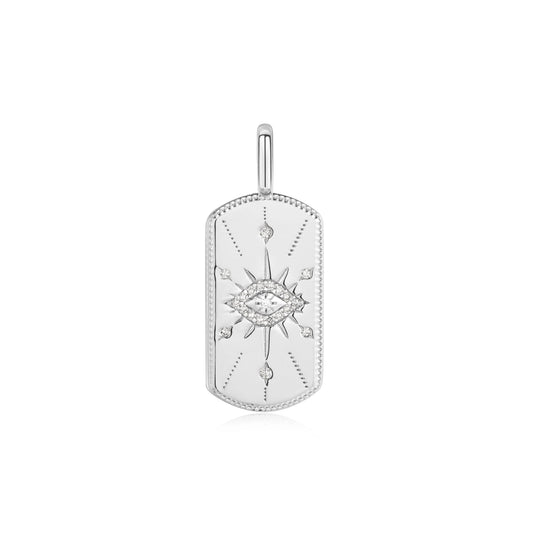 Silver Evil Eye Tag Charm
