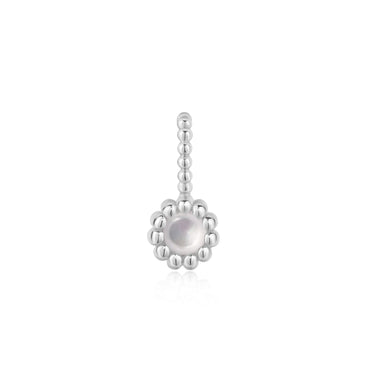 Silver Black Onyx and Mother of Pearl Charm