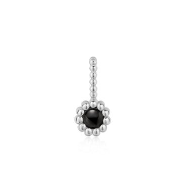 Silver Black Onyx and Mother of Pearl Charm