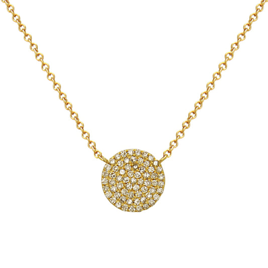 14 Karat Yellow Gold Pavé Diamond Necklace