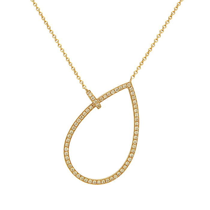 14 Karat Yellow Gold Diamond Lasso Necklace