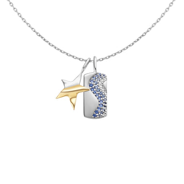 Silver Wave Blue Sparkle Charm