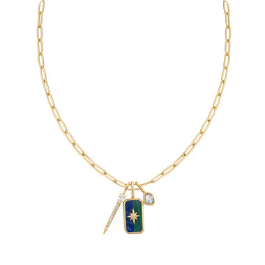 Gold Labradorite Charm