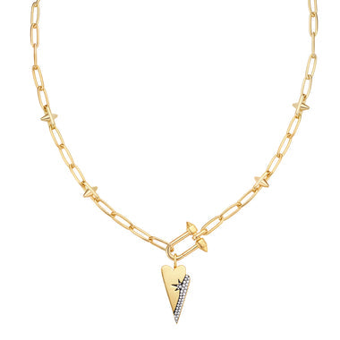 Gold Stud Link Charm Necklace