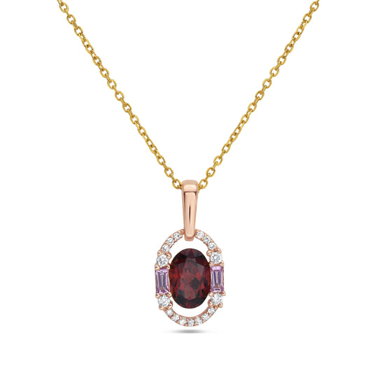 14kt Yellow Gold Garnet Pendant