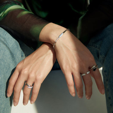 Silver Geometric Chunky Chain Bracelet