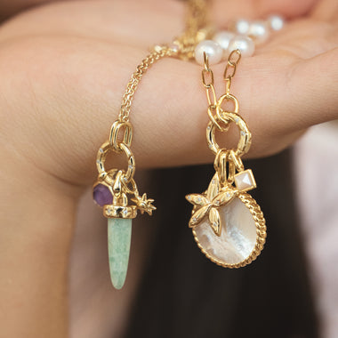 Gold Amazonite Drop Charm