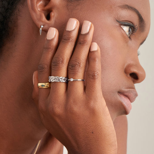 Silver Sparkle Spike Stud Earrings
