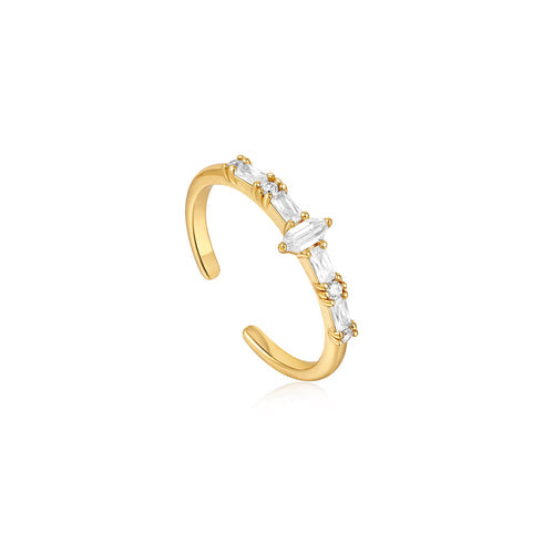 Gold Sparkle Multi Stone Band Ring