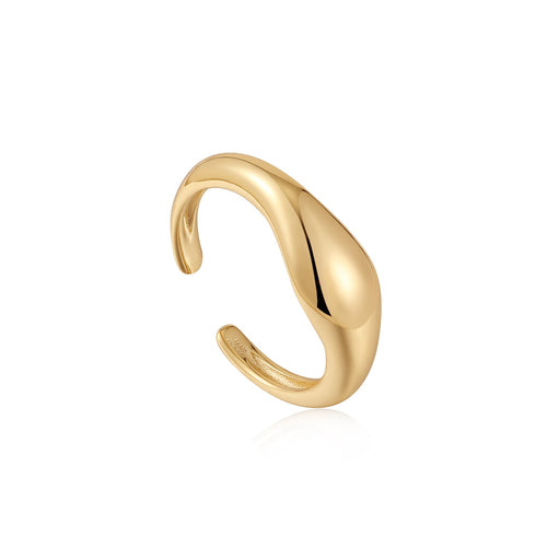 Gold Wave Adjustable Ring