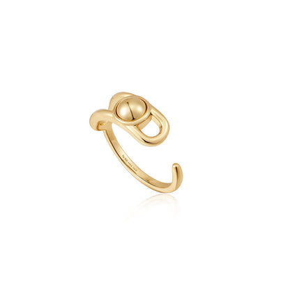 Gold Orb Claw Adjustable Ring