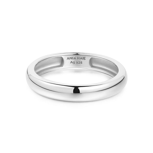 Silver Curve Dome Band