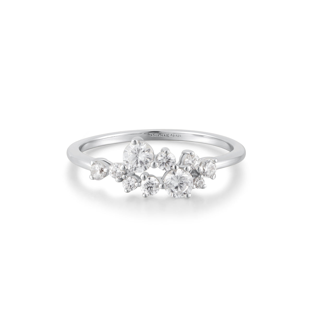 Silver Flower Cluster Pav¨¦ Ring