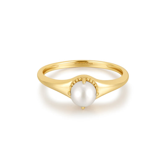 Gold Freshwater Pearl Stacking Ring