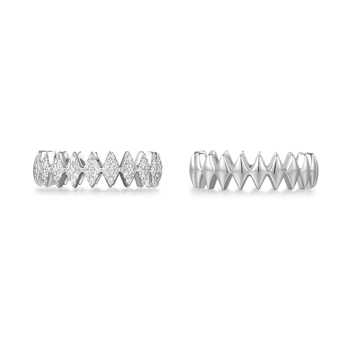Silver Half Pav¨¦ Sparkle Ring