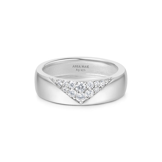 Silver Pav¨¦ Cubic Zirconia Bold Statement Ring