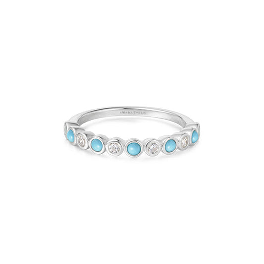 Silver Bezel Lab Created Turquoise Ring