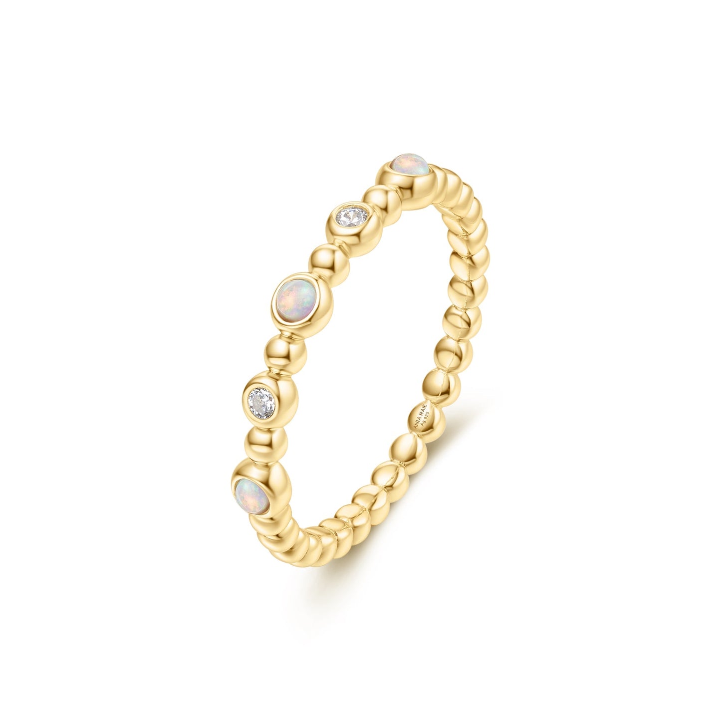 Gold Bezel Kyoto Opal Beaded Ring