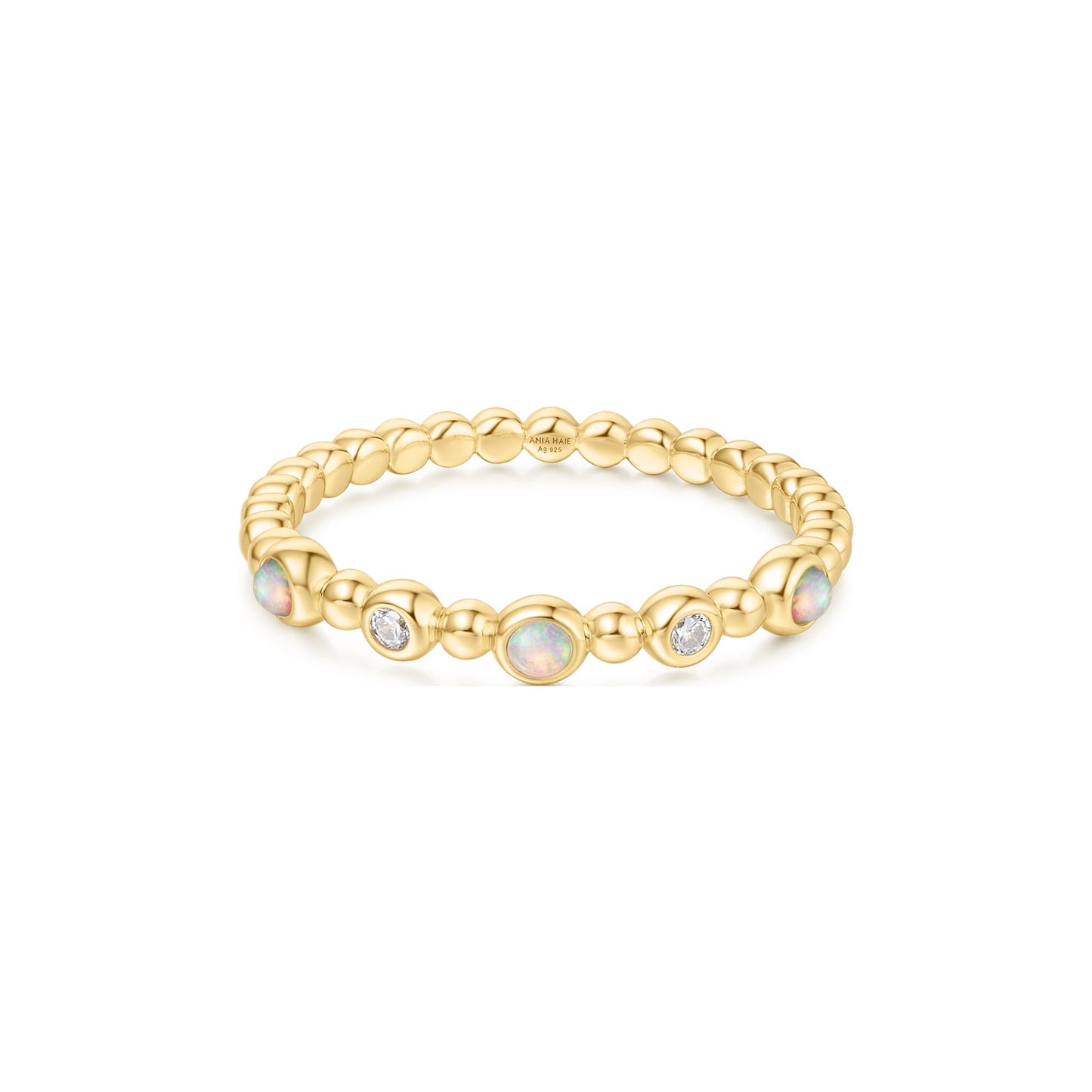 Gold Bezel Kyoto Opal Beaded Ring