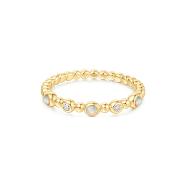Gold Bezel Kyoto Opal Beaded Ring