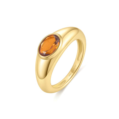 Gold Sculptural Gemstone Maillard Ring