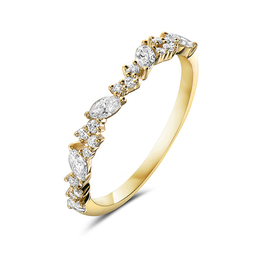 14 Karat Yellow Gold Diamond Stacking Ring