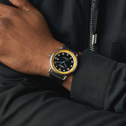 THE CANFIELD MODEL C56 43MM | Black & Bright Yellow